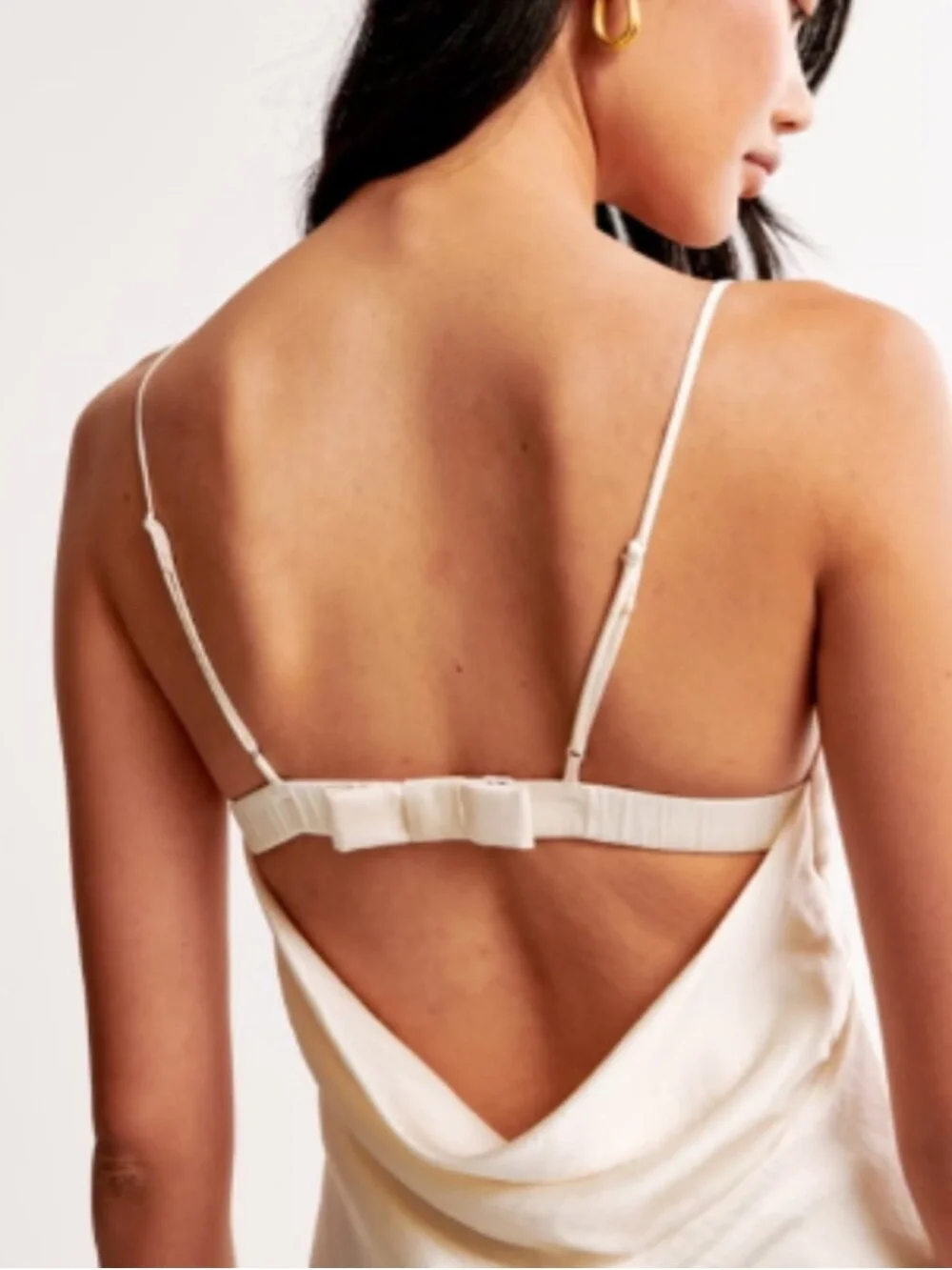 Ivory satin maxi dress